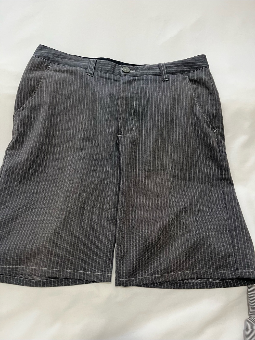 Travis Mathew Black Pinstripe Flat Front Shorts